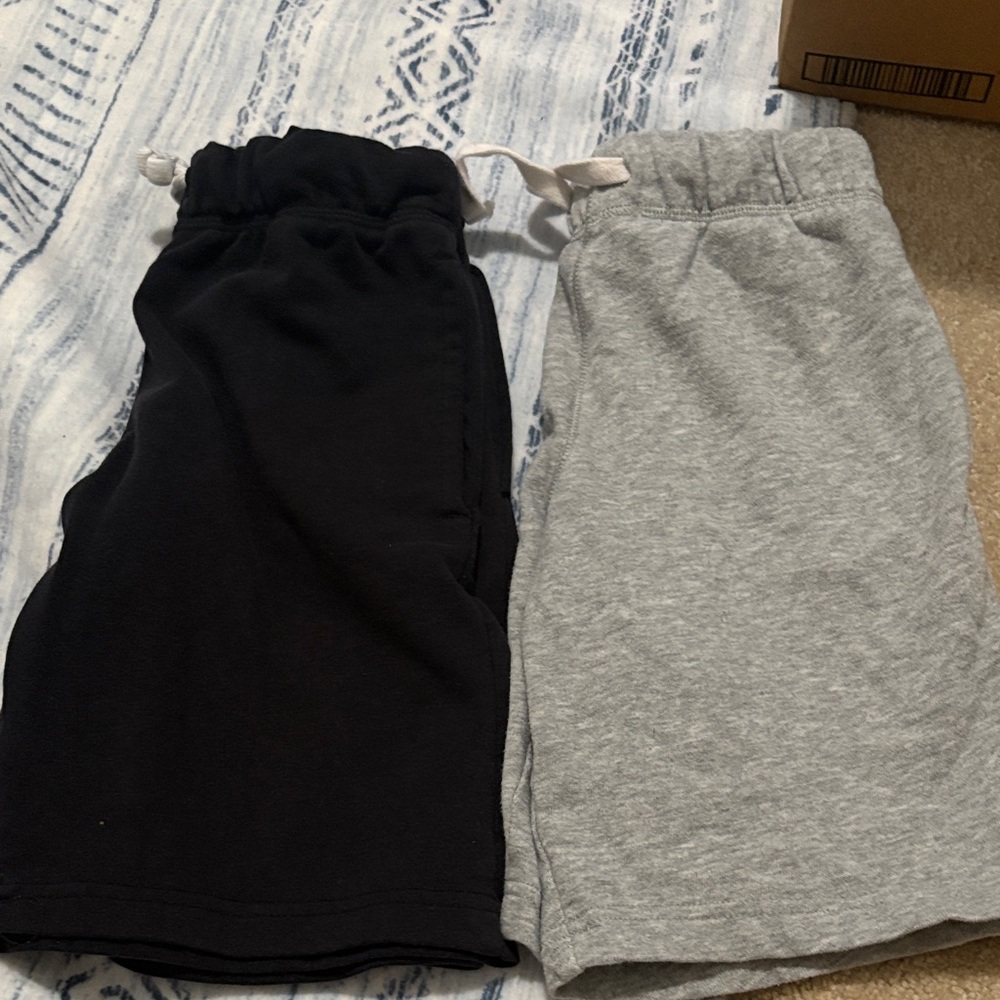 2 pack Kids Black and Gray Shorts